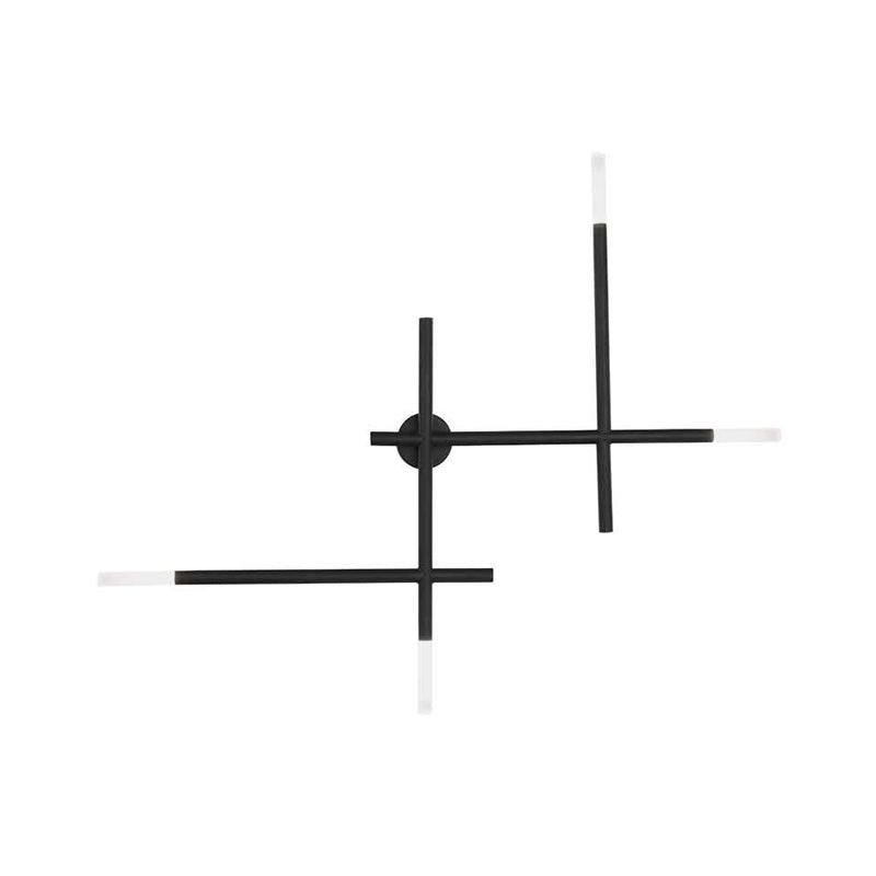 Metal Crossed Lines Wall Sconce Light Simplicity 4 Lights Black/Gold Wall Lamp in Warm/White Light Clearhalo 'Cast Iron' 'Glass' 'Industrial' 'Modern wall lights' 'Modern' 'Tiffany' 'Traditional wall lights' 'Wall Lamps & Sconces' 'Wall Lights' Lighting' 142032