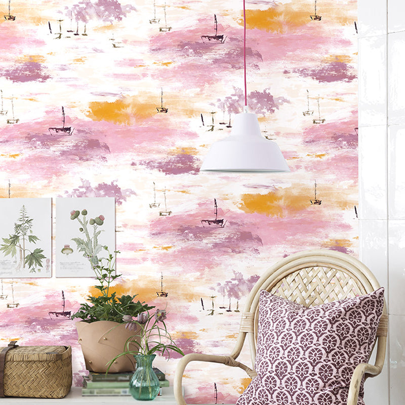 Abstract Watercolor Landscape Wallpaper Modern Non-Woven Cloth Wall Decor for Home Clearhalo 'Modern wall decor' 'Modern' 'Wallpaper' Wall Decor' 1420321