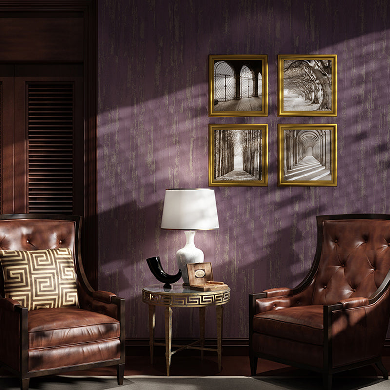 Cement Look Wallpaper Steampunk Stain Resistant Living Room Wall Art, 57.1-sq ft Purple Clearhalo 'Industrial wall decor' 'Industrial' 'Wallpaper' Wall Decor' 1420358