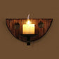 Cylinder Coffee Shop Wall Light Fixture Coastal Marble 1 Light Brown Sconce Lamp with Wooden Semicircle/Foot/Rectangle Base Clearhalo 'Industrial wall lights' 'Industrial' 'Middle century wall lights' 'Rustic wall lights' 'Tiffany' 'Wall Lamps & Sconces' 'Wall Lights' Lighting' 1420372