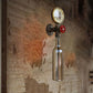 Brown/Blue Bottle Wall Sconce Lamp Vintage Stylish Glass 1 Bulb Living Room Wall Lighting with Gauge and Valve Clearhalo 'Cast Iron' 'Glass' 'Industrial wall lights' 'Industrial' 'Middle century wall lights' 'Modern' 'Tiffany' 'Traditional wall lights' 'Wall Lamps & Sconces' 'Wall Lights' Lighting' 1420396