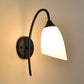 1 Bulb Angle Shade Wall Mounted Light Fixture Modern Black/Gold Milky Glass Lighting for Bedroom Clearhalo 'Cast Iron' 'Glass' 'Industrial wall lights' 'Industrial' 'Middle century wall lights' 'Modern' 'Tiffany' 'Traditional wall lights' 'Wall Lamps & Sconces' 'Wall Lights' Lighting' 1420599