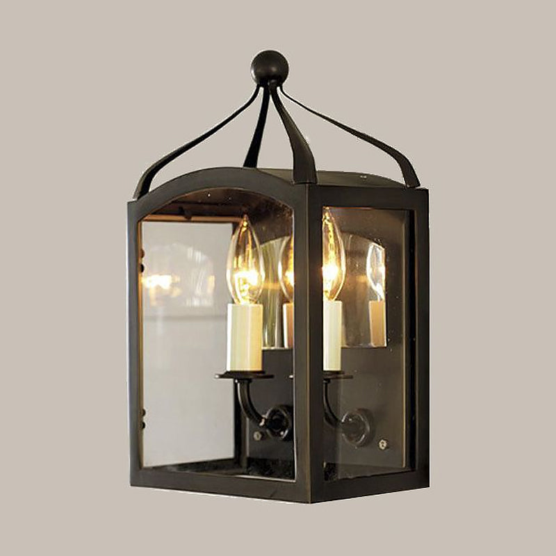 Aged Brass Candle Wall Sconce with Metal Cage Shade 2 Lights Vintage Wall Light Fixture for Corridor Clearhalo 'Cast Iron' 'Glass' 'Industrial wall lights' 'Industrial' 'Middle century wall lights' 'Modern' 'Tiffany' 'Traditional wall lights' 'Wall Lamps & Sconces' 'Wall Lights' Lighting' 1420607