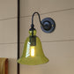 Bell Bedroom Wall Light Fixture Industrial Clear/Green/Smoked Glass 1 Light Black Sconce Lamp with Gooseneck Arm Clearhalo 'Art deco wall lights' 'Cast Iron' 'Glass' 'Industrial wall lights' 'Industrial' 'Middle century wall lights' 'Modern' 'Rustic wall lights' 'Tiffany' 'Traditional wall lights' 'Wall Lamps & Sconces' 'Wall Lights' Lighting' 1420668