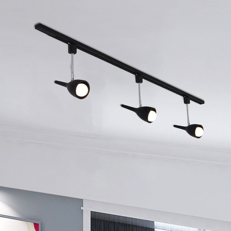 Industrial Stylish Bell Track Light 3 Lights Metallic Rotatable Semi Flush Mount Spotlight in Black/White for Kitchen Clearhalo 'Ceiling Lights' 'Close To Ceiling Lights' 'Close to ceiling' 'Semi-flushmount' Lighting' 1420779