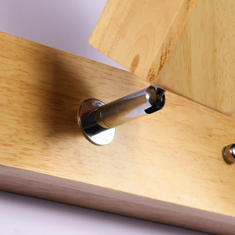 3 Lights Rotatable Wall Light Fixture with Open Bulb Wood Modernism Bedroom Vanity Light Clearhalo 'Industrial wall lights' 'Industrial' 'Middle century wall lights' 'Rustic wall lights' 'Tiffany' 'Wall Lamps & Sconces' 'Wall Lights' Lighting' 142082