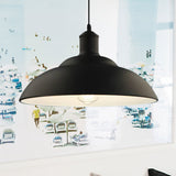 1 Bulb Metal Hanging Lamp Retro Black Finish Bowl Shade Living Room Ceiling Light Fixture with Cord Clearhalo 'Art Deco Pendants' 'Black' 'Cast Iron' 'Ceiling Lights' 'Ceramic' 'Crystal' 'Industrial Pendants' 'Industrial' 'Metal' 'Middle Century Pendants' 'Pendant Lights' 'Pendants' 'Rustic Pendants' 'Tiffany' Lighting' 1421180