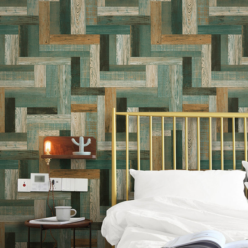 Enchanting Wood Wallpaper for Living Room Geometrical Wall Art in Multi Color, 33' x 20.5" Clearhalo 'Country wall decor' 'Rustic' 'Wallpaper' Wall Decor' 1421234