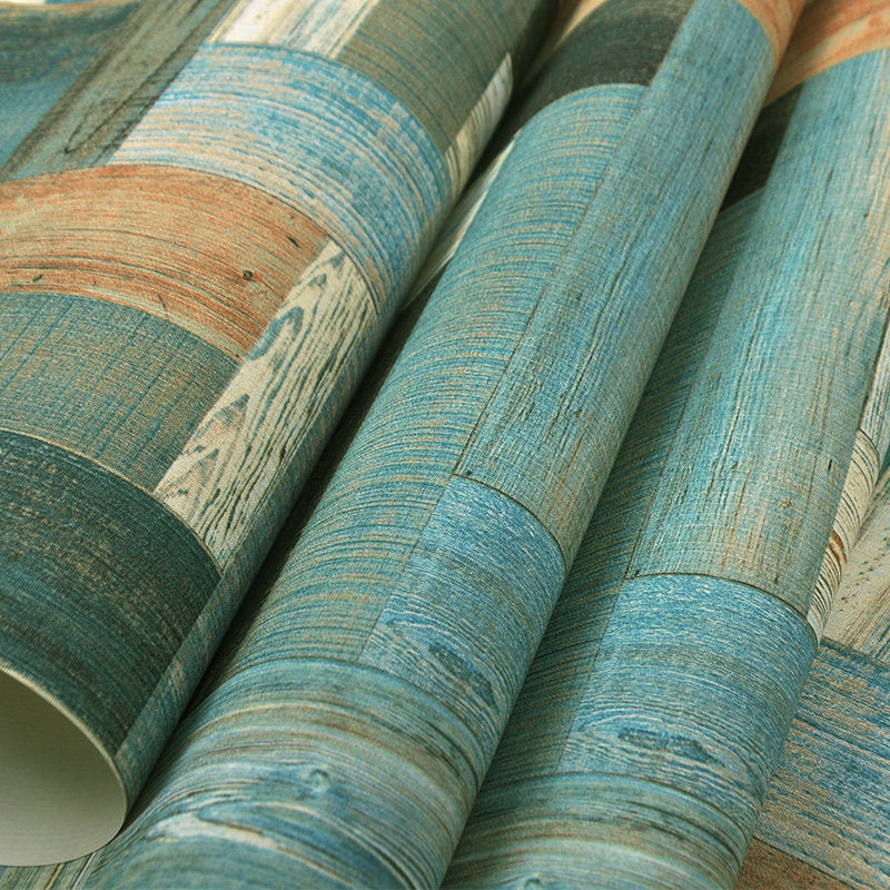 Enchanting Wood Wallpaper for Living Room Geometrical Wall Art in Multi Color, 33' x 20.5" Clearhalo 'Country wall decor' 'Rustic' 'Wallpaper' Wall Decor' 1421235