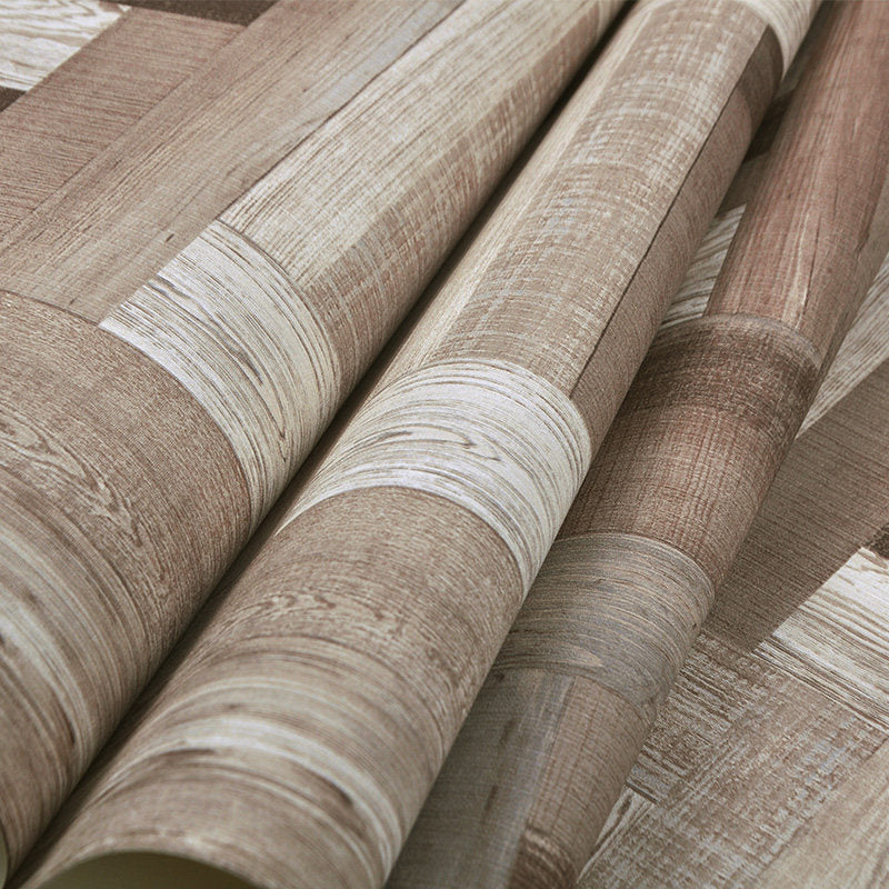 Enchanting Wood Wallpaper for Living Room Geometrical Wall Art in Multi Color, 33' x 20.5" Clearhalo 'Country wall decor' 'Rustic' 'Wallpaper' Wall Decor' 1421238