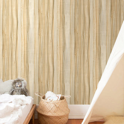 Rural Faux Rubber Wood Wallpaper Grey-Yellow Removable Adhesive Wall Decor for Home Gray-Yellow Clearhalo &#39;Country wall decor&#39; &#39;Rustic&#39; &#39;Wallpaper&#39; Wall Decor&#39; 1421255