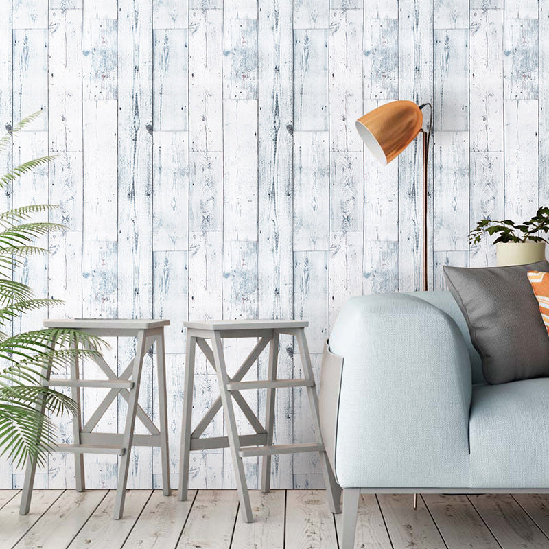 Self Sticking Rustic Wood Wallpaper Grey-Green Easy Peel Off Wall Art for Living Room Clearhalo 'Country wall decor' 'Rustic' 'Wallpaper' Wall Decor' 1421273