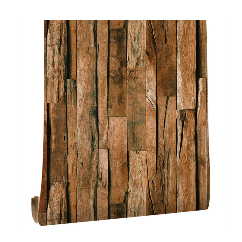 Brown Splicing Wood Wallpaper Roll Moisture Resistant Wall Covering for Living Room Clearhalo 'Country wall decor' 'Rustic' 'Wallpaper' Wall Decor' 1421292
