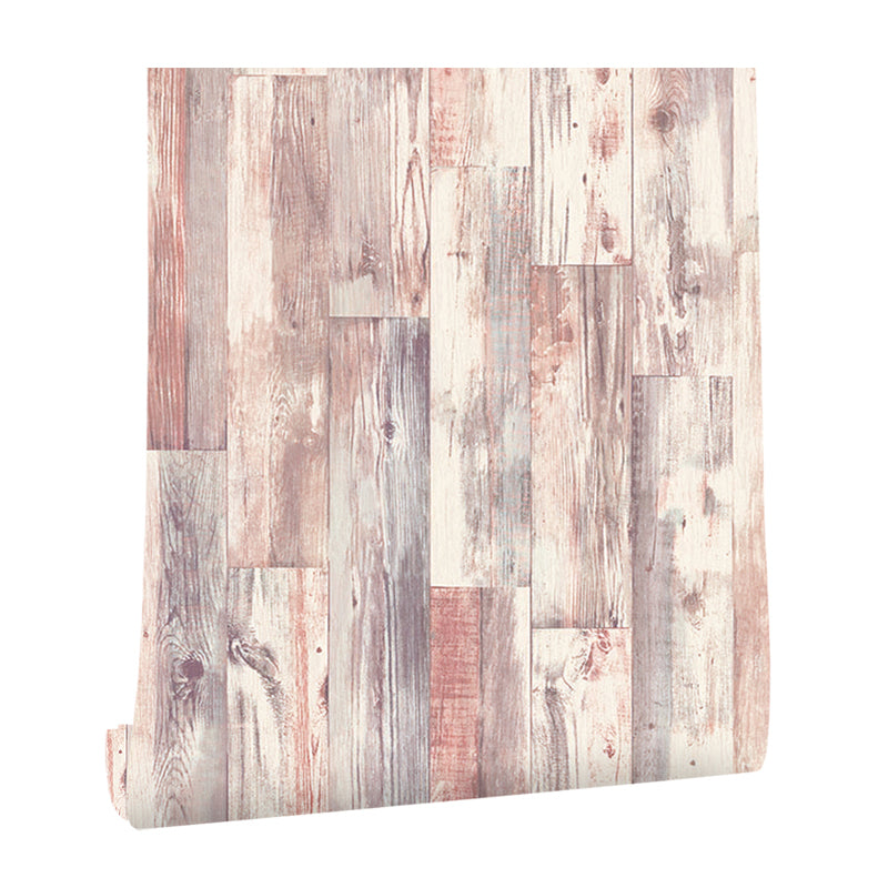 Barn Wood Wallpaper Roll Light-Red Countryside Wall Decoration for Bedroom, Unpasted Clearhalo 'Country wall decor' 'Rustic' 'Wallpaper' Wall Decor' 1421296