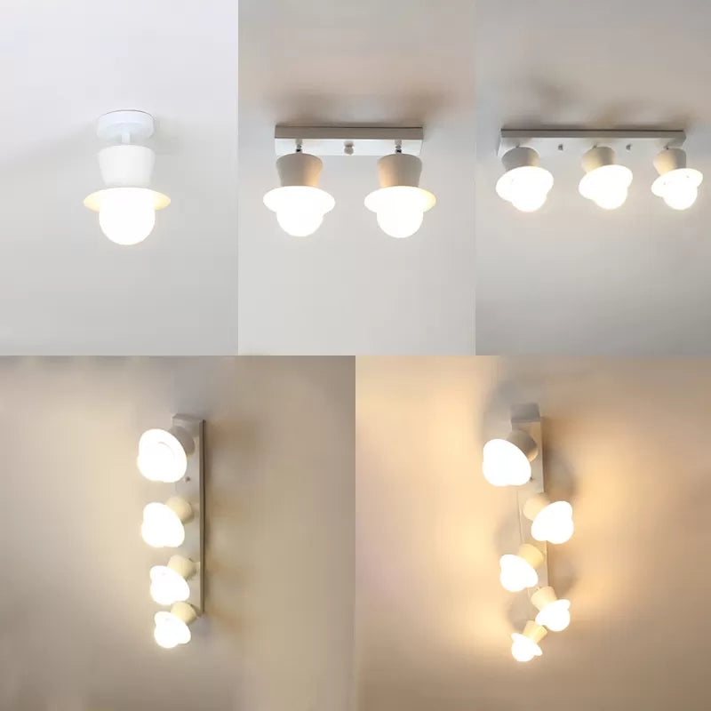 Lovely Mushroom Flush Ceiling Light Metal Ceiling Mount Light in White for Hallway Clearhalo 'Ceiling Lights' 'Close To Ceiling Lights' 'Close to ceiling' 'Semi-flushmount' Lighting' 14213
