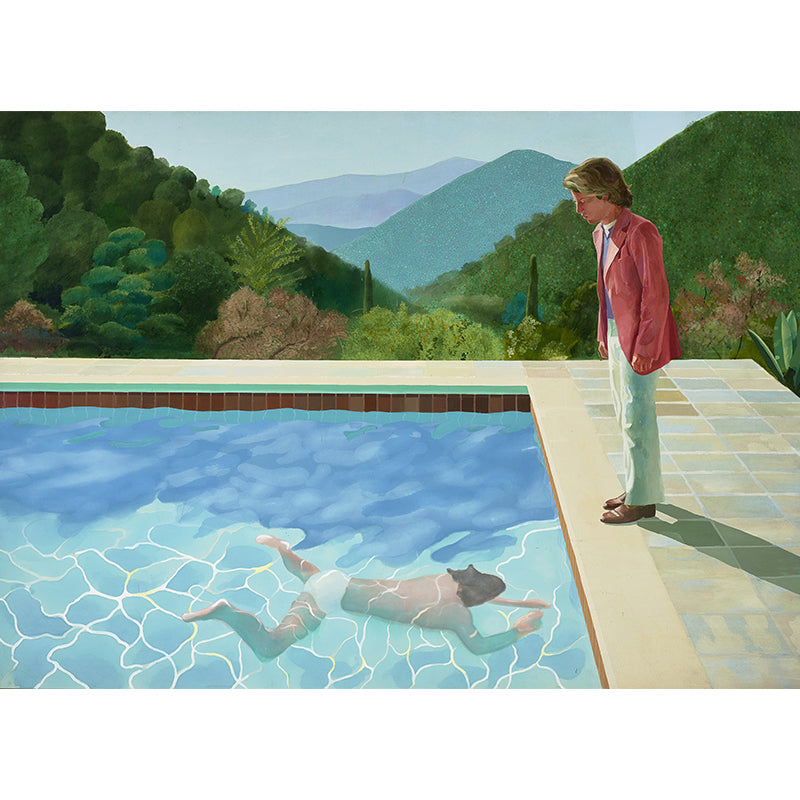 Non-Woven Washable Murals Artistic Pool with Two Figures Painting Wall Decoration for Home Clearhalo 'Wall Decor' 'Wall Mural' 1421346