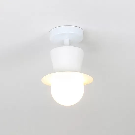 Lovely Mushroom Flush Ceiling Light Metal Ceiling Mount Light in White for Hallway 1 White Clearhalo 'Ceiling Lights' 'Close To Ceiling Lights' 'Close to ceiling' 'Semi-flushmount' Lighting' 14214