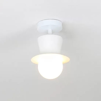 Lovely Mushroom Flush Ceiling Light Metal Ceiling Mount Light in White for Hallway 1 White Clearhalo 'Ceiling Lights' 'Close To Ceiling Lights' 'Close to ceiling' 'Semi-flushmount' Lighting' 14214