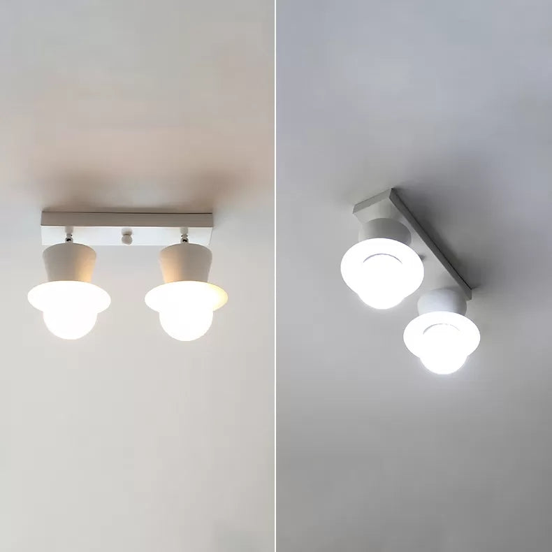 Lovely Mushroom Flush Ceiling Light Metal Ceiling Mount Light in White for Hallway 2 White Clearhalo 'Ceiling Lights' 'Close To Ceiling Lights' 'Close to ceiling' 'Semi-flushmount' Lighting' 14215