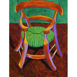 Orange-Green Art Wallpaper Murals Large Wooden Chair Drawing Wall Decor for Hallway Clearhalo 'Wall Decor' 'Wall Mural' 1421651