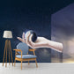 Large Sci-Fi Mural Wallpaper Blue Hand Breaking Window with Earth Ball Wall Art, Custom Size Clearhalo 'Wall Decor' 'Wall Mural' 1421937
