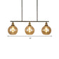 Amber Glass Cone/Globe Island Pendant Light Vintage 3 Lights Dining Room Hanging Lamp Clearhalo 'Ceiling Lights' 'Chandeliers' 'Glass shade' 'Glass' 'Island Lights' Lighting' 142194