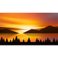 Sunset Mountain Landscape Mural Wallpaper Modern Non-Woven Wall Covering in Yellow-Black Clearhalo 'Wall Decor' 'Wall Mural' 1422097
