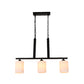 3-Bulb White Glass Island Lamp Industrial Black Cylinder Shade Dining Room Pendant Lighting Clearhalo 'Ceiling Lights' 'Chandeliers' 'Glass shade' 'Glass' 'Island Lights' Lighting' 142211