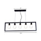 3/5 Lights Rectangular Frame Island Pendant Light Industrial Style Black Metal Ceiling Hanging Light Clearhalo 'Ceiling Lights' 'Island Lights' Lighting' 142226