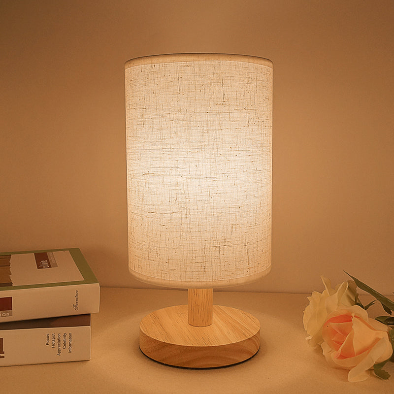 Table Front Light 1 Head Table Light with Cylindrical Fabric Shade Retro Stylish Bedroom ...