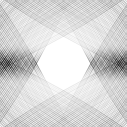 Big Criss-Crossed Star Pattern Mural for Bedroom Geometric Wall Decor in Black-White, Waterproof