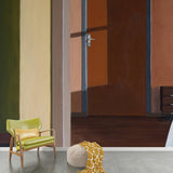 Full-Size Closed Door Mural in Brown Non-Woven Fabric Wall Art, Washable, Custom Made Clearhalo 'Wall Decor' 'Wall Mural' 1422773