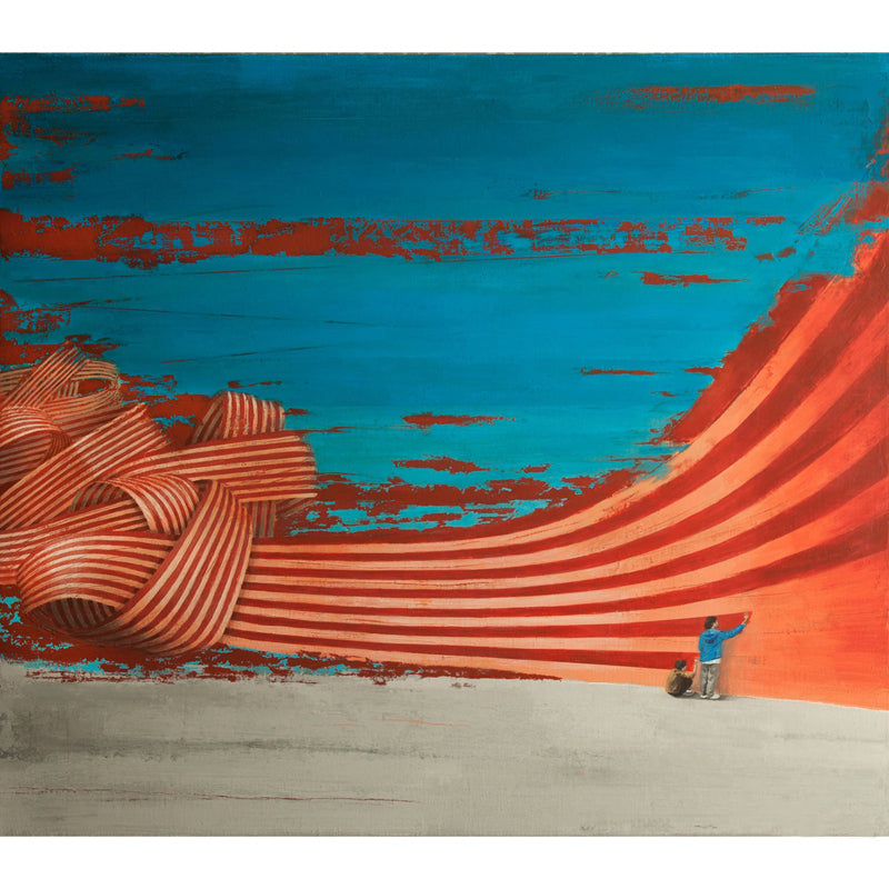 Orange-Blue Graffiti Wallpaper Mural Washable Art Deco Living Room Wall Covering Clearhalo 'Wall Decor' 'Wall Mural' 1422797