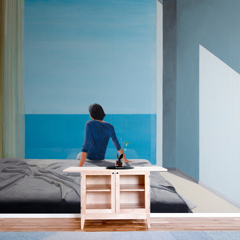 Comeback to the Seaside Mural Artistic Moisture Resistant Bedroom Wall Decor, Optional Size Clearhalo 'Wall Decor' 'Wall Mural' 1422917