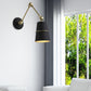 1 Light Wall Mount Light Modern Style Tapered Metal Wall Lighting with Swing Arm in Black/White for Hallway Clearhalo 'Cast Iron' 'Glass' 'Industrial' 'Modern wall lights' 'Modern' 'Tiffany' 'Traditional wall lights' 'Wall Lamps & Sconces' 'Wall Lights' Lighting' 142345