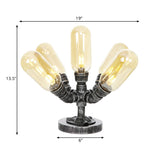 1/4/5-Bulb Capsule Shade Table Ligting Industrial Clear/Amber Glass Night Lamp for Bedroom Clearhalo 'Lamps' 'Table Lamps' Lighting' 1423740