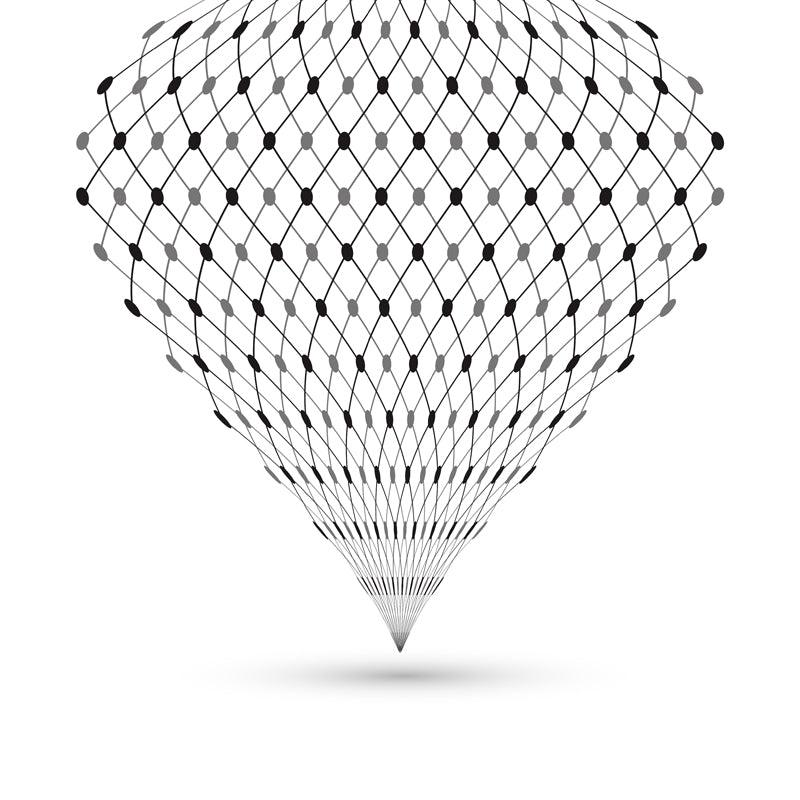 Net Hot Air Balloon Murals Contemporary Smooth Wall Decoration in Black on White Clearhalo 'Wall Decor' 'Wall Mural' 1424023