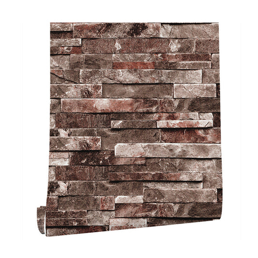 Red Brick Look Wallpaper Roll Temporary Peel and Stick Industrial Living Room Wall Covering Clearhalo 'Industrial wall decor' 'Industrial' 'Wallpaper' Wall Decor' 1424174