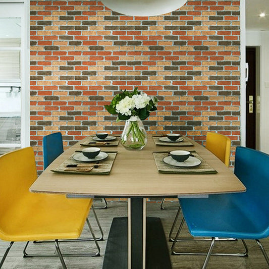 Industrial Brick Self-Adhesive Wallpaper Multicolored Removable Wall Art for Bedroom Multi-Color Clearhalo 'Industrial wall decor' 'Industrial' 'Wallpaper' Wall Decor' 1424180