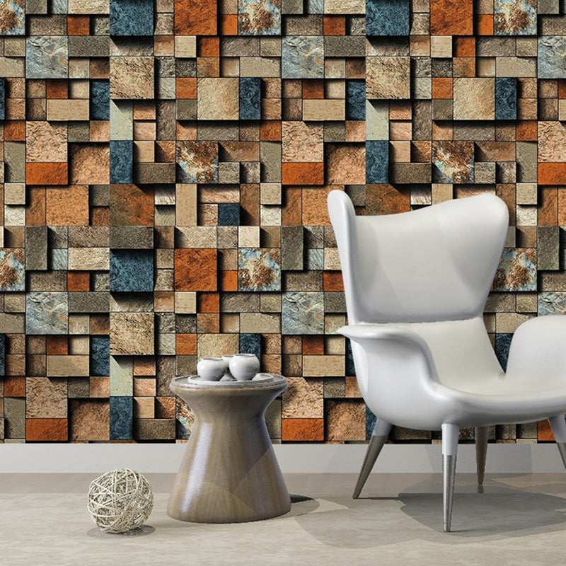 Color-Block Brick Wallpaper Waterproofing Industrial Living Room Wall Decoration Clearhalo 'Industrial wall decor' 'Industrial' 'Wallpaper' Wall Decor' 1424202