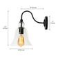 Bell Bedroom Wall Light Fixture Industrial Clear/Green/Smoked Glass 1 Light Black Sconce Lamp with Gooseneck Arm Clearhalo 'Art deco wall lights' 'Cast Iron' 'Glass' 'Industrial wall lights' 'Industrial' 'Middle century wall lights' 'Modern' 'Rustic wall lights' 'Tiffany' 'Traditional wall lights' 'Wall Lamps & Sconces' 'Wall Lights' Lighting' 142430