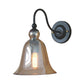 Bell Bedroom Wall Light Fixture Industrial Clear/Green/Smoked Glass 1 Light Black Sconce Lamp with Gooseneck Arm Clearhalo 'Art deco wall lights' 'Cast Iron' 'Glass' 'Industrial wall lights' 'Industrial' 'Middle century wall lights' 'Modern' 'Rustic wall lights' 'Tiffany' 'Traditional wall lights' 'Wall Lamps & Sconces' 'Wall Lights' Lighting' 142438