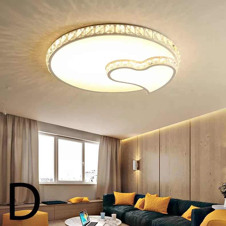 Kids Sky View Flush Ceiling Light Acrylic White Ceiling Mount Light with Clear Crystal for Foyer Clearhalo 'Ceiling Lights' 'Close To Ceiling Lights' 'Close to ceiling' 'Flush mount' Lighting' 14245