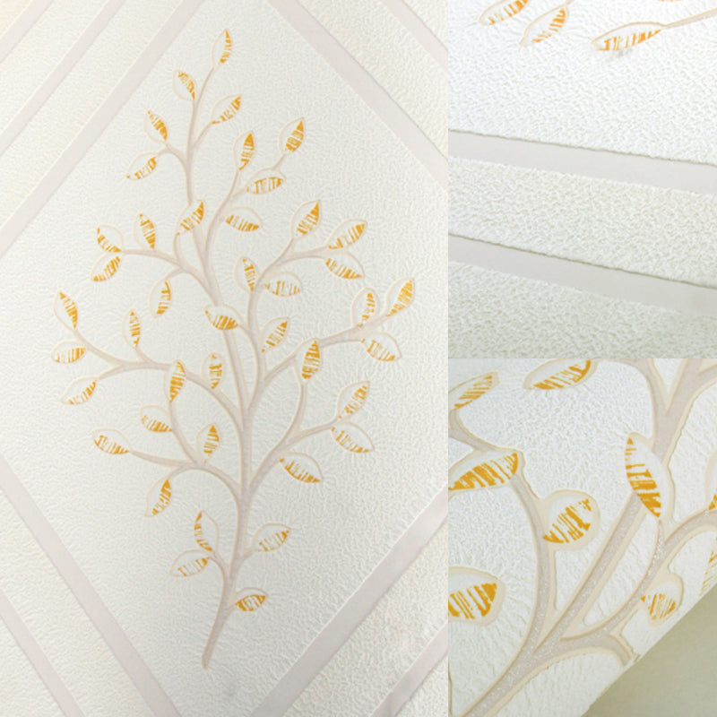 Botanical Rhombus Patterned Wallpaper Roll Modern Flock Wall Decor for Living Room Clearhalo 'Modern wall decor' 'Modern' 'Wallpaper' Wall Decor' 1424523