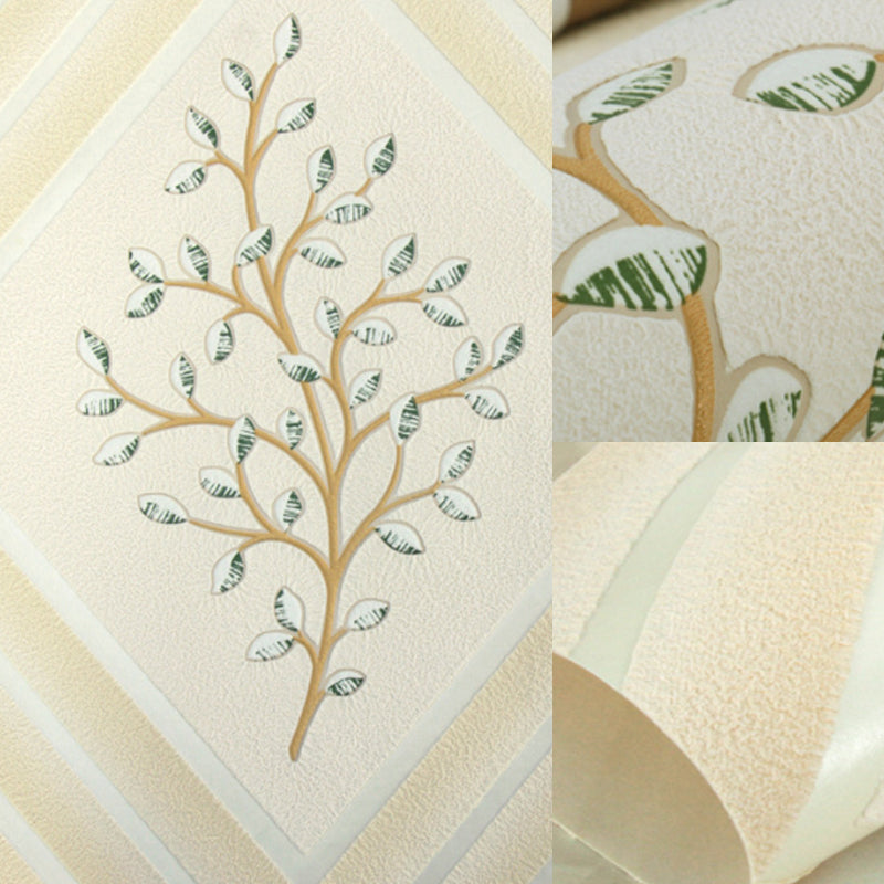 Botanical Rhombus Patterned Wallpaper Roll Modern Flock Wall Decor for Living Room Clearhalo 'Modern wall decor' 'Modern' 'Wallpaper' Wall Decor' 1424526