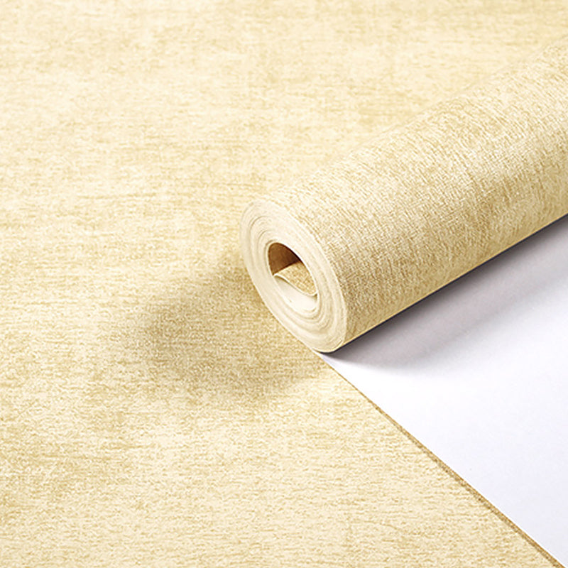 Plain Wallpaper Roll in Light Yellow Nordic Style Wall Covering for Bedroom, 33' x 20.5" Clearhalo 'Modern wall decor' 'Modern' 'Wallpaper' Wall Decor' 1424584