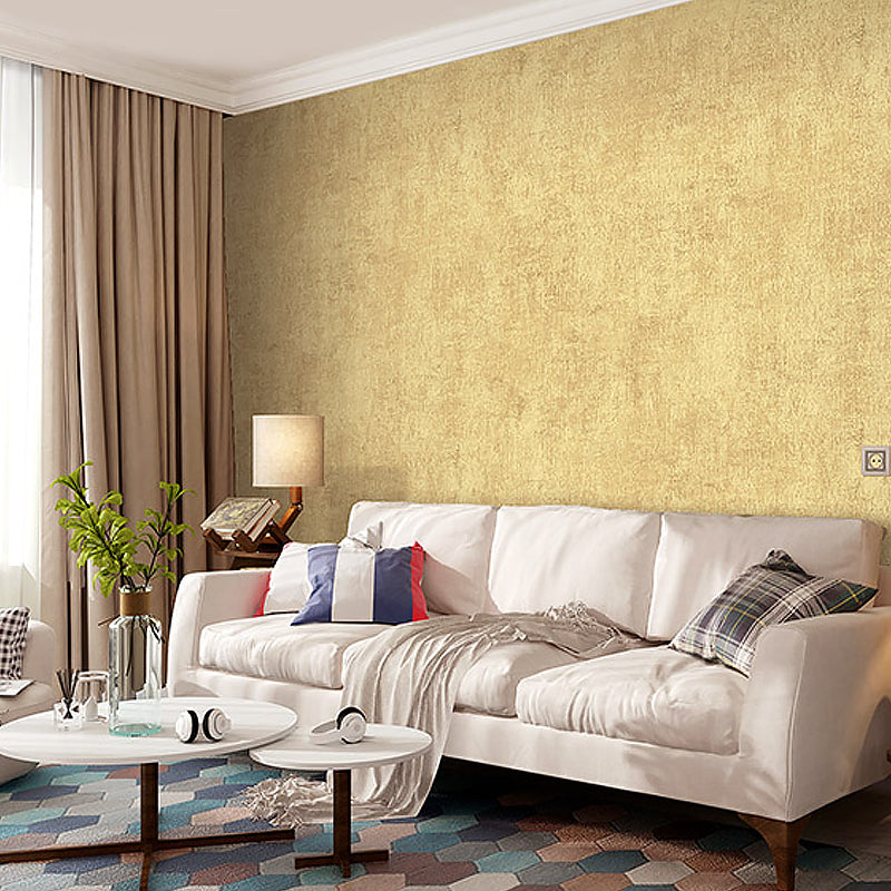 Non-Woven Gold Wallpaper Minimalist Solid Wall Decor for Living Room, 33' L x 20.5" W Gold Clearhalo 'Modern wall decor' 'Modern' 'Wallpaper' Wall Decor' 1424586