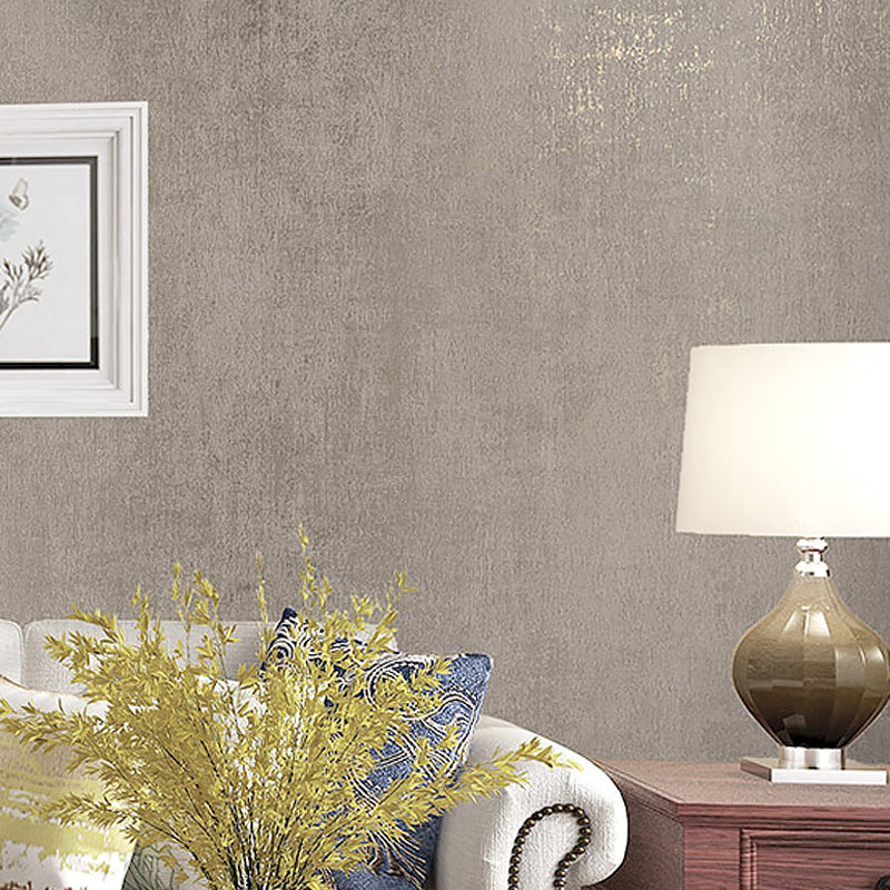 Gray-Khaki Solid Wallpaper Roll Moisture Resistant Wall Decoration for Living Room Gray-Khaki Clearhalo 'Modern wall decor' 'Modern' 'Wallpaper' Wall Decor' 1424589