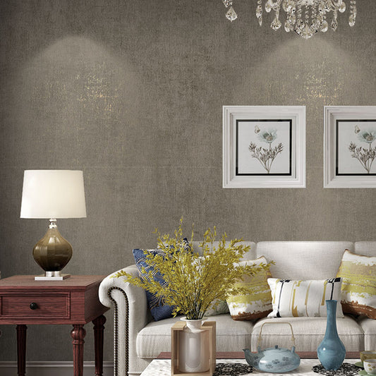 Gray-Khaki Solid Wallpaper Roll Moisture Resistant Wall Decoration for Living Room Clearhalo 'Modern wall decor' 'Modern' 'Wallpaper' Wall Decor' 1424590
