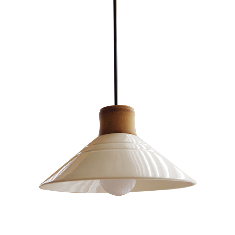 White Conic Pendant Lamp Modern Style Ceramic 1 Light Hanging Light Fixture for Dining Room Clearhalo 'Ceiling Lights' 'Modern Pendants' 'Modern' 'Pendant Lights' 'Pendants' Lighting' 142462
